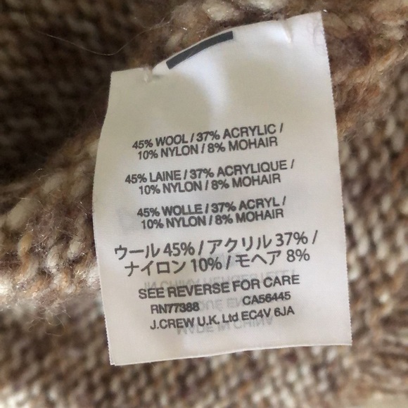 J Crew oatmeal brown marled wool tneck sweater. Worn twice. Great condition. - Picture 14 of 16